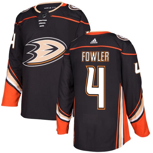 Adidas Ducks #4 Cam Fowler Black Home Authentic Stitched NHL Jersey